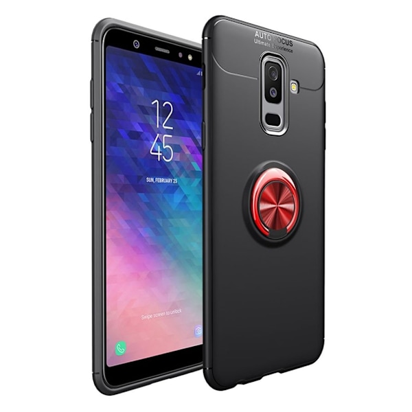 Samsung Galaxy A6 Plus (2018) mobilskal metall silikon - Svart och röd multifärg