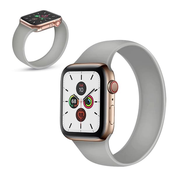 Apple Watch Series 5 / 4 40mm silikone flex-urrem - Grå Størrelse: S Silver grey
