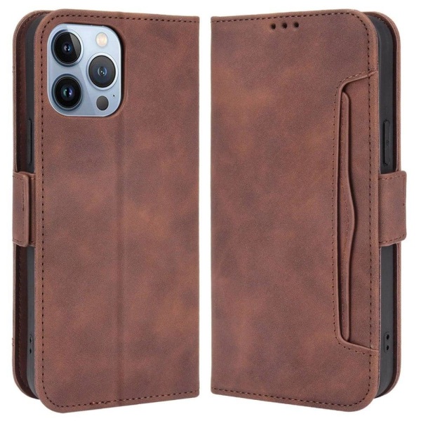 Modernt iPhone 14 Pro fodral med plånbok - Brun Brun