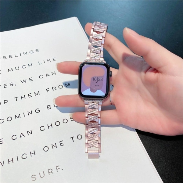 Rhinestone X design watch strap for Apple Watch (41mm) - Pink Rosa