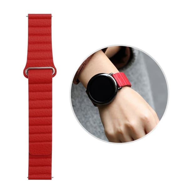 Garmin Vivomove 3S ægte læder Urrem - Rød Red