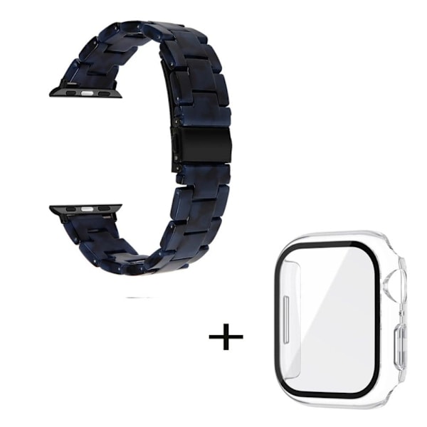 Apple Watch SE 2022 (40mm) 3 helmen hartsityylinen kelloranneke kirkkaalla suojuksella - Tummansininen Blue