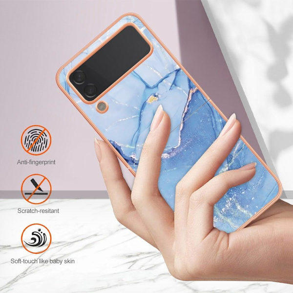 Marmormotiv Samsung Galaxy Z Flip3 5G skal - Blå Blå