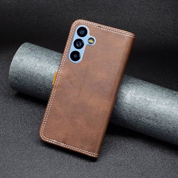 BINFEN to-farvet Samsung Galaxy A54 læderetui - Brun Brown