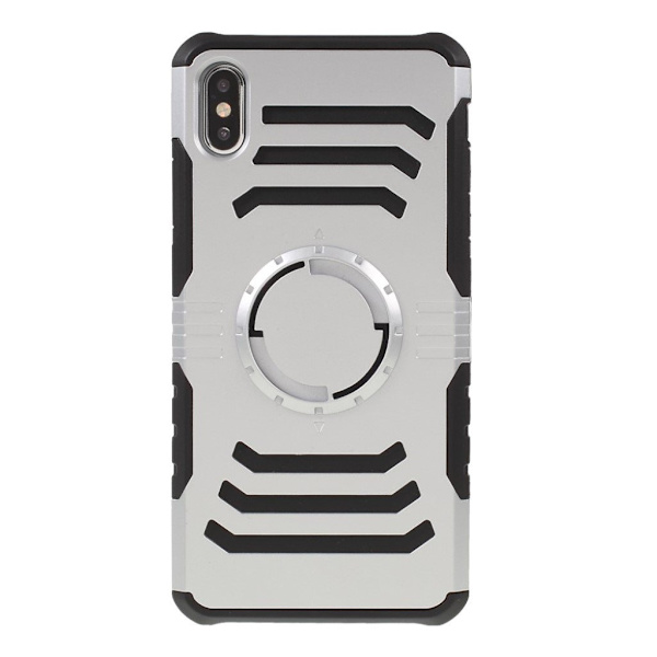 iPhone 9 Plus mobilskal plast silikon magnetiska bilhållare värmeavledande - Silver Silvergrå