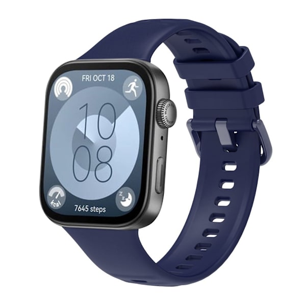 Huawei Watch Fit 3 Silicone Watch band Adjustable Strap Replacement - Navy Blue Blå