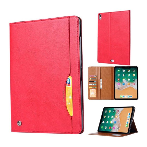 iPad Pro 11 inch (2018) plånboks skyddsfodral av mjukt syntetläd Röd