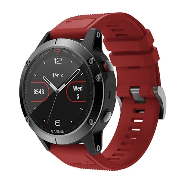 Garmin Fenix 5 durable silicone watch band - Red Röd