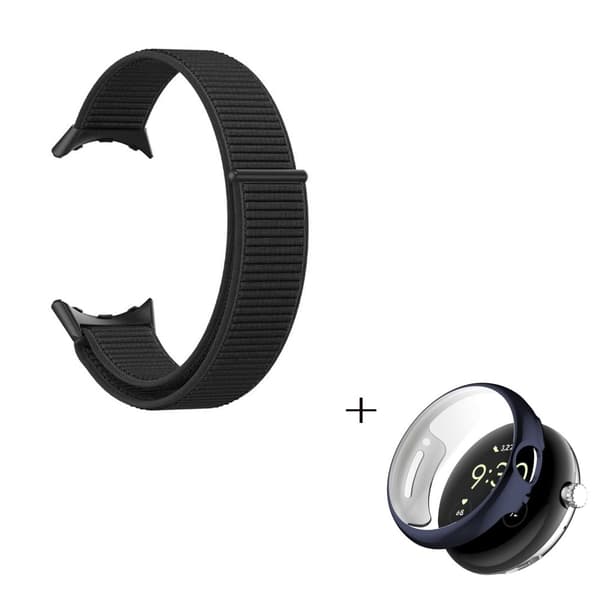 Google Pixel Watch-urrem i nylon med sort cover - Sort Black