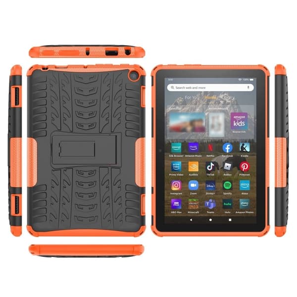 Rengaskuvio kickstand tapauksessa Amazon Fire 8 HD (2022) - Oranssi Orange