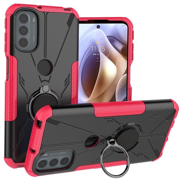 Kickstand-skydd med magnetisk platta för Motorola Moto G41 / G31 - Ros Rosa