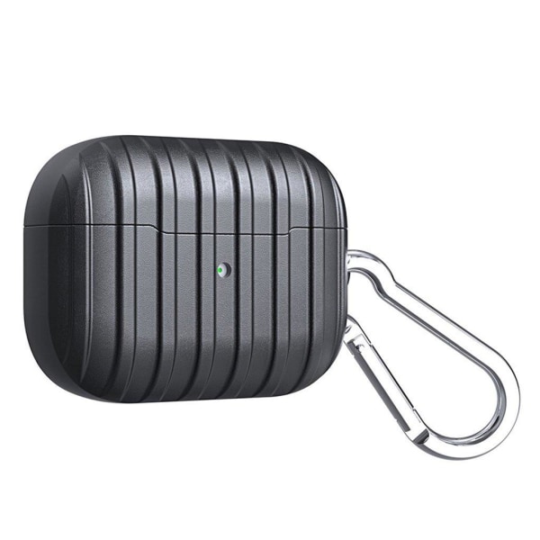 Airpods Pro 3D-etui med lodret stribe - Sort Black