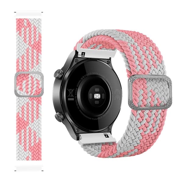 22m Universal punottu kuvio kellon hihna - Pinkki / Valkoinen Multicolor