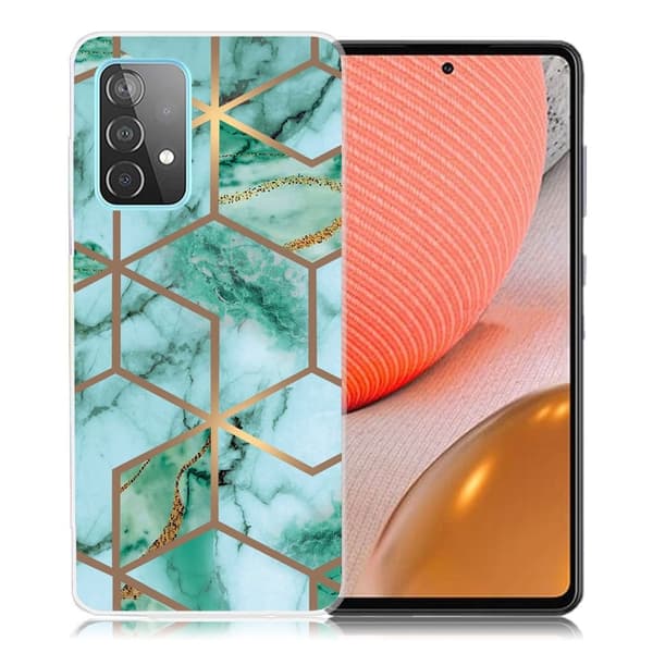 Marble Samsung Galaxy A72 5G Etui - Smaragd Terning Mønster Green