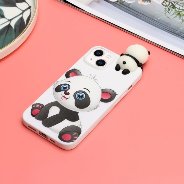 Cute 3d iPhone 14 Plus Suojakotelo - A Panda White