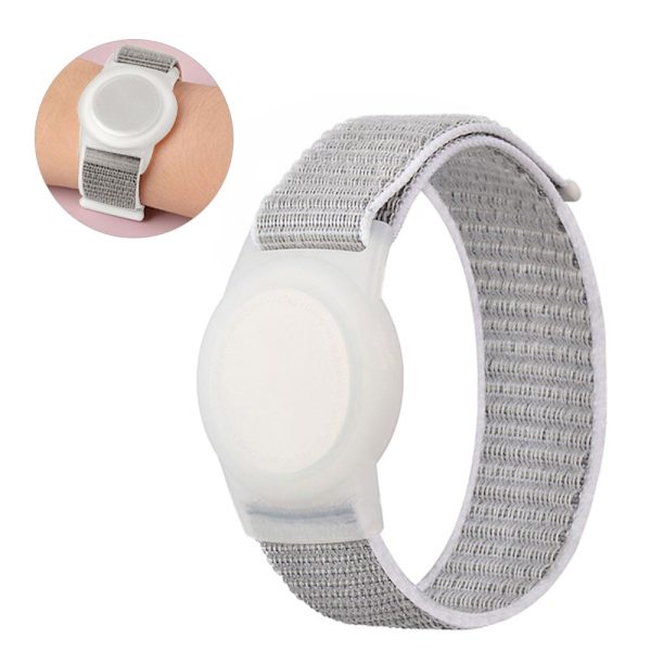 AirTags nylon TPU loop håndleddsstropp - Skjell / Størrelse: L Silver grey