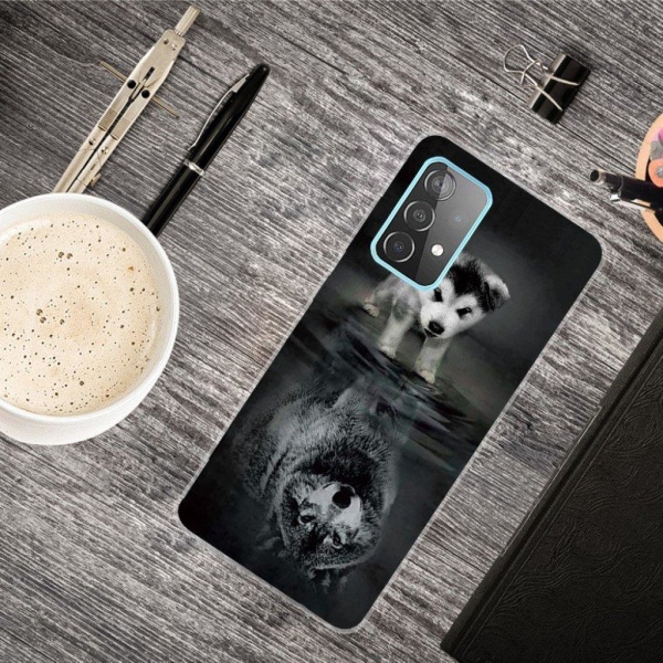 Mirror Samsung Galaxy A72 5G flip case - Koira Peilaa Sutta Black