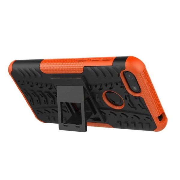 Offroad Motorola Moto E6 Play kotelot - Musta / Oranssi Orange