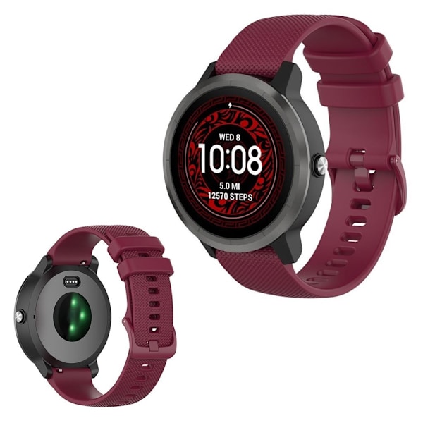 Garmin Vivoactive 3 / 3 Music / Venu silikoninen ranneke - Viininpunainen Red