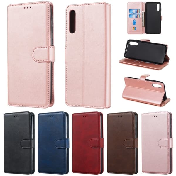 Classic Wallet Leather Stand Phone Protective Shell til Samsung Galaxy A50/A50s/A30s - Rødguld Pink
