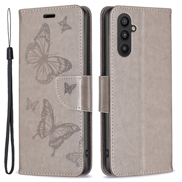 Butterfly Samsung Galaxy A25 Flippetui - Grå Silver grey