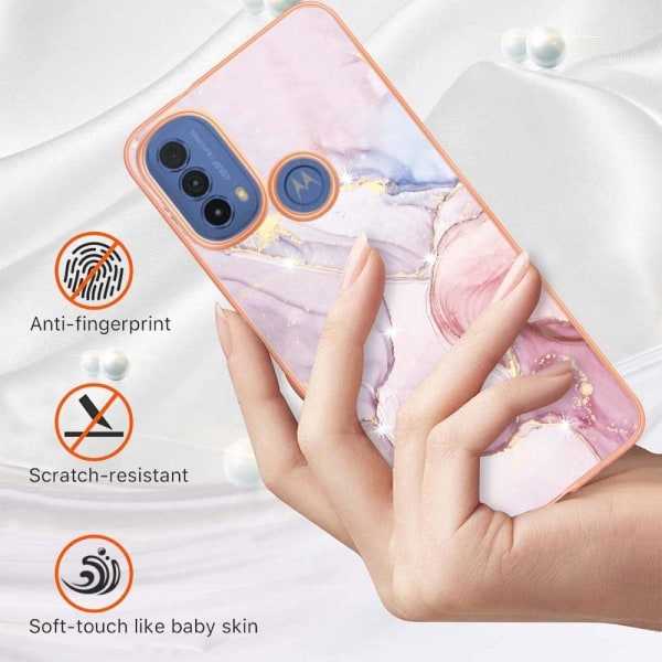 Marble Motorola Moto E30 / E20 / E40 Etui - Rose Guld Marmor Pink