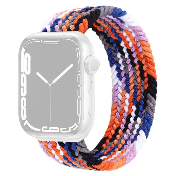 Apple Watch Series 8 (45mm) / Watch Ultra elastinen nylonkellohihna - Väri Oranssi Koko: L Multicolor