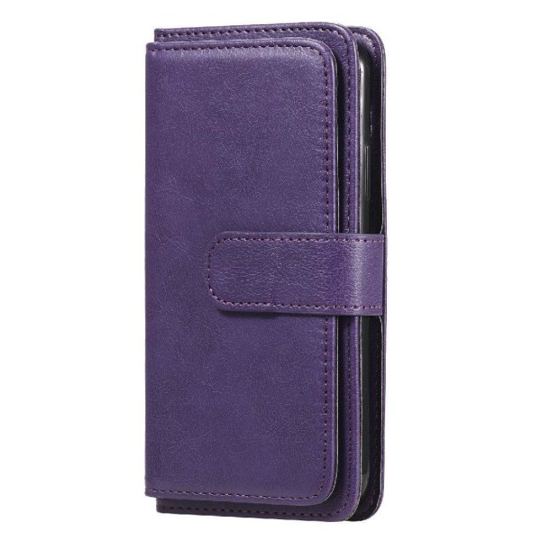 iPhone Xs / iPhone X etui med pung & 10 kortpladser – Lilla Purple