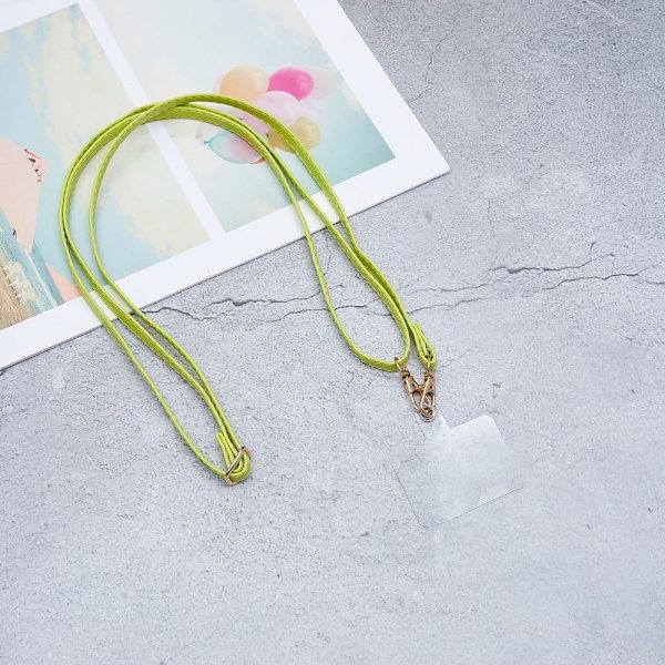 Universal crossbody-nackrem i läder med transparent dyna - Grön Grön