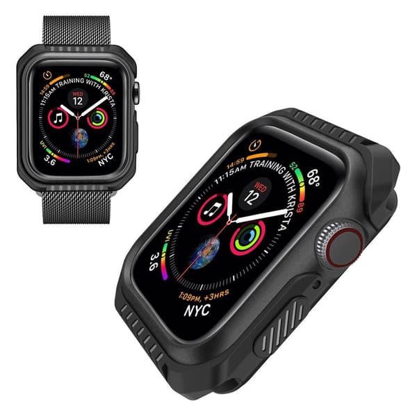 Apple Watch Series 5 44mm holdbar metal Ramme - Sort Black
