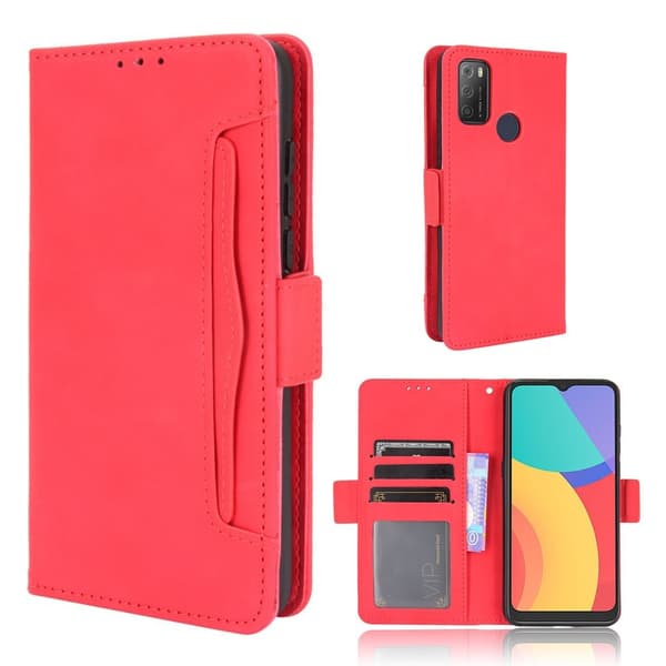 Modern-styled Læder Pung Etui til Alcatel 3l (2021) / 1s (2021) - Rød Red