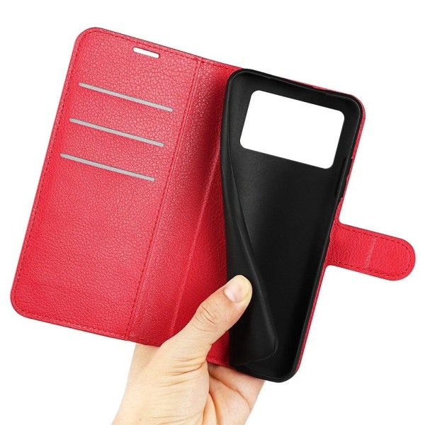 Classic Xiaomi Poco X4 Pro 5G flip kuoret - Punainen Red