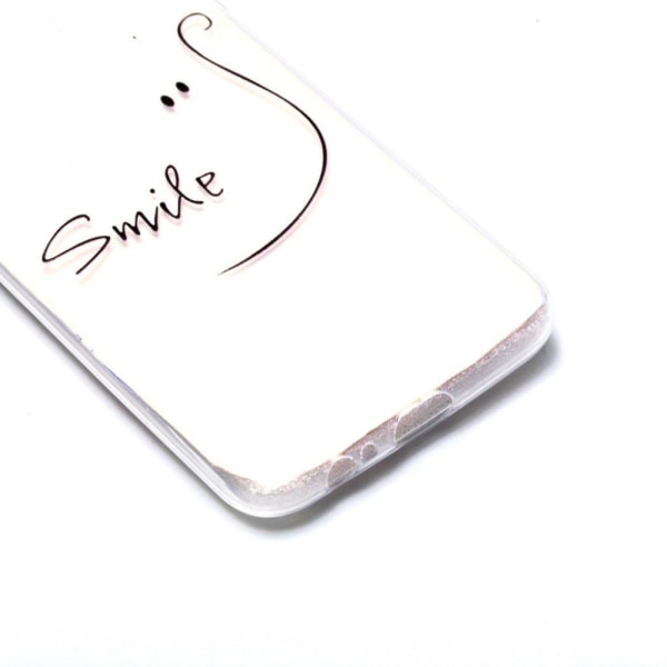 Samsung Galaxy J6 Pehmeä Ja Joustava Kuvallinen TPU mUovi Takasuoja Kuori - Smile Teksti Transparent