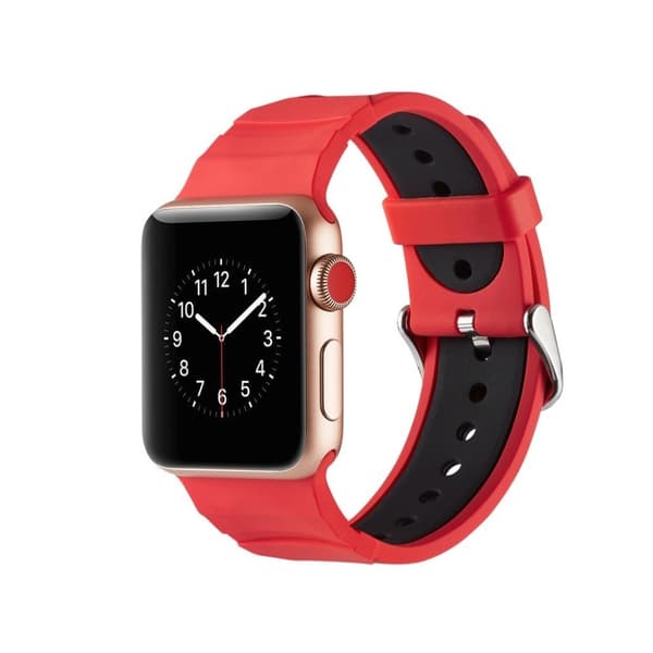Apple Watch Series 4 40 mm klockarmband i silikon med dubbla färger - Röd / Svart multifärg