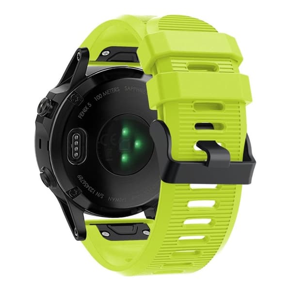 Garmin Fenix 5X Plus silikoninen kellonauha - Kellanvihreä Green
