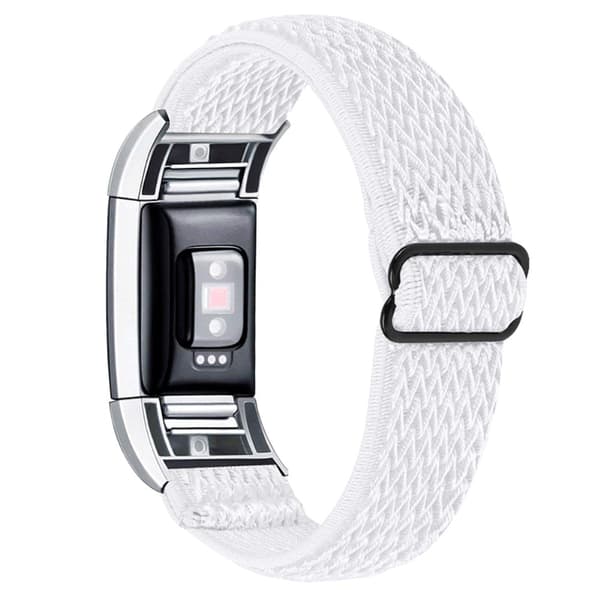 Fitbit Charge 2 elastisk klokkerem i nylon - Hvit White