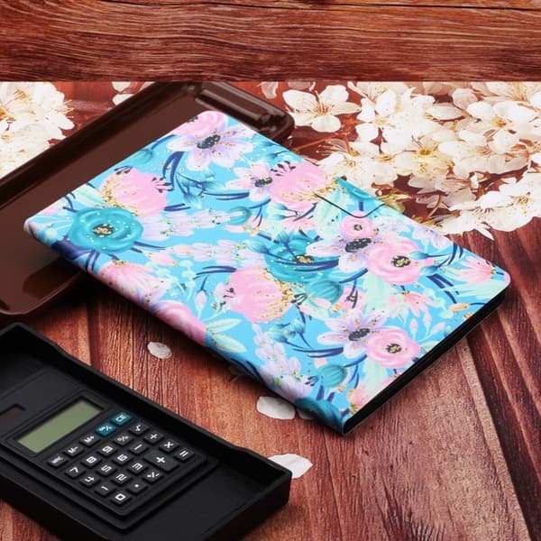 Huawei MediaPad M5 Lite 10 mønster læderflip etui - Pink Blomst Pink