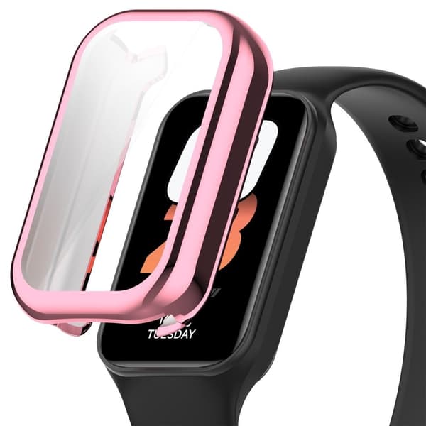 Xiaomi Smart Band 8 Active / Redmi Band 2 Flexibelt klockfodral Galvaniserat ramskydd - Elektroplätering Rosa Rosa