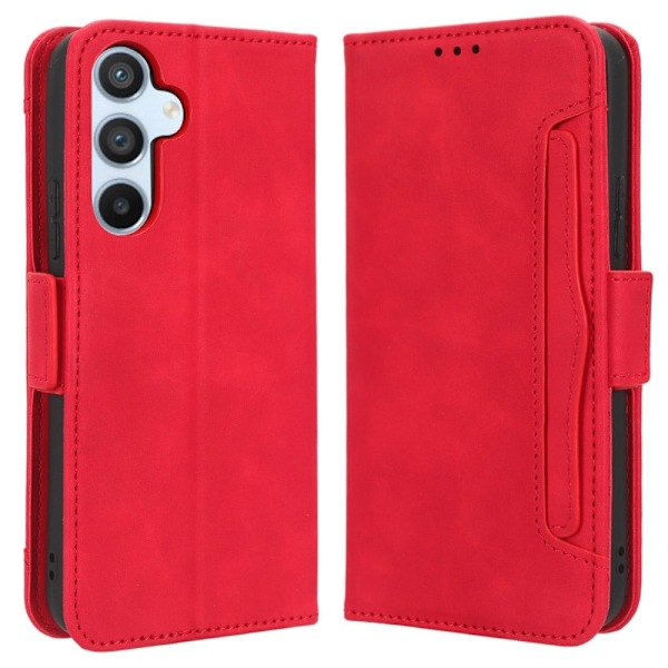 Stilfuldt Læder Etui med Pung til Samsung Galaxy A54 - Rød Red
