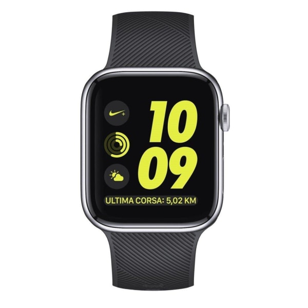 Apple Watch Series 5 44mm silikon twill mönster klockarmband Svart