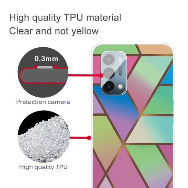 Marble design OnePlus Nord N200 5G cover - Rose/Grøn Og Blå Gradienter Multicolor