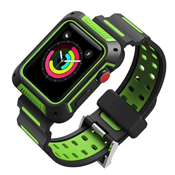 Apple Watch Series 4 44mm smart watch strap - Black / Green Grön