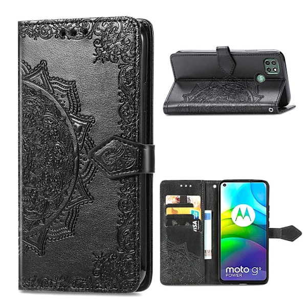 Mandala Motorola Moto G9 Power Flip Etui - Sort Black