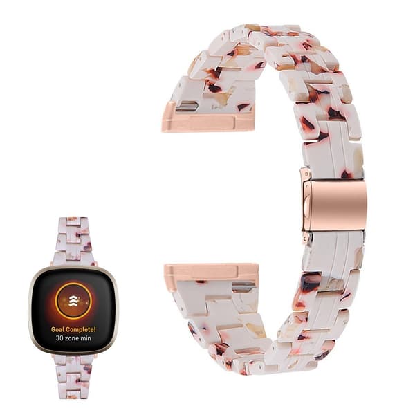 Fitbit Sense / Versa 3 harpiksarmbånd - Hvit Mix White