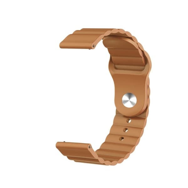 22mm Universal simple silicone watch band - Brown Brun