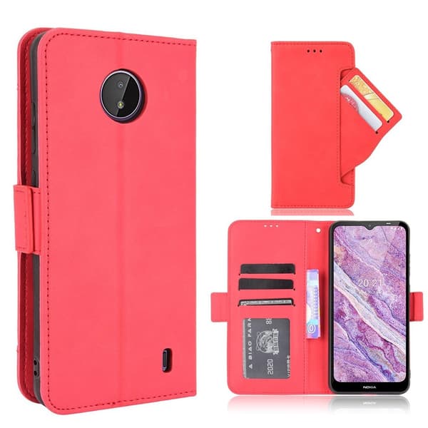 Moderni Nahkalaukku For Nokia C10 / C20 - Punainen Red