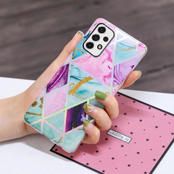 Marble Samsung Galaxy A53 5G Etui - Trekant / Rhombus Multicolor