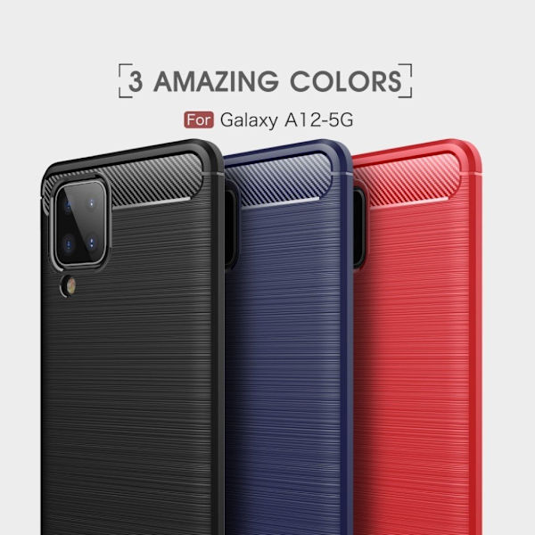 Carbon Flex Samsung Galaxy A12 5G skal - Blå Blå