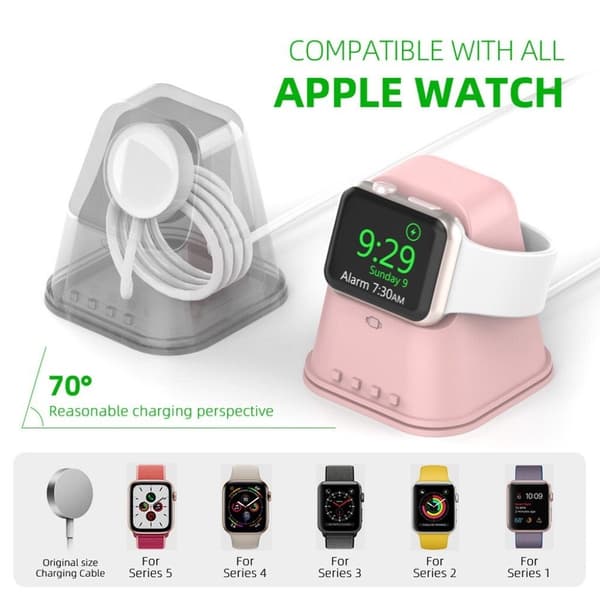 Silikoneoplader til Apple Watch - Lyserød Pink