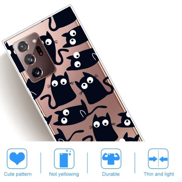 Deco Samsung Galaxy Note 20 Ultra Etui - Svart Katt Black